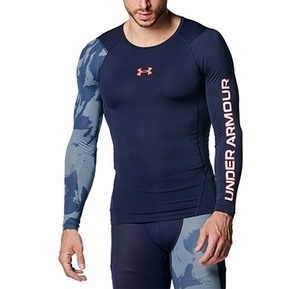 新品 アンダーアーマー 長袖 シャツ ２L LL XL 紺 ネイビー UNDER ARMOUR インナー 1381355 コンプレッション ヒートギア 即決