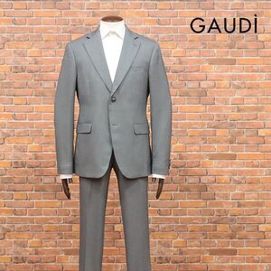 1円/24AW/GAUDI/50サイズ/ビジネス スーツ 美艶 ウール調ストレッチ 無地 ベーシック 上品 大人 新作 今季 新品/グレー/ja412/