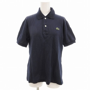 ラコステ LACOSTE CHEMISE ヴィンテージ ポロシャツ 半袖 文字ワニ 2 S 紺 ネイビー /UO 1024 ■GY09 レディース