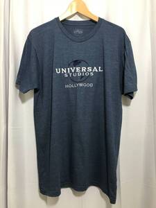 universal studio Hollywood T shirt ユニバーサルスタジオ　ハリウッド　Tシャツ　USA古着　ブルーグレー　L サイズ　刺繍Tシャツ