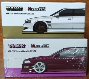 ☆即決送料無料☆Tarmac Works 1/64 VERTEX Toyota Chaser JZX100 White Metallic＆VERTEX Toyota Mark II JZX100 Purple Metallic セット 