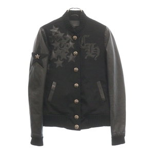 CHROME HEARTS クロムハーツ LETTERMAN STAR レターマン クロスボールボタンスターレザーパッチブルゾンジャケット ブラック