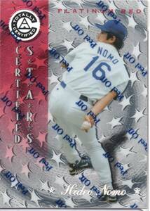 野茂 英雄 1997 Pinnacle Totally Certified Platinum Red #149 Hideo Nomo 152/3999