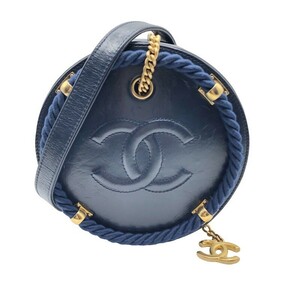 シャネル CHANEL ラウンドチェーンショルダーバッグ カーフスキン ショルダーバッグ レディース 中古