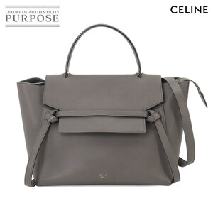 セリーヌ CELINE ベルトバッグ ミニ 2way ハンド ショルダー バッグ レザー グレー 176103 ゴールド 金具 Belt Bag Mini 90259333