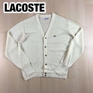 IZOD LACOSTE アイゾッドララコステ アクリル ニットカーディガン L ホワイト ビッグサイズ ビッグシルエット ワニ USA製 あいみょん