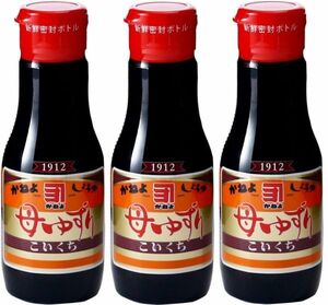 送料無料　鹿児島の甘い醤油　かねよ　母ゆずり 密封ボトル　200ml3本セット a