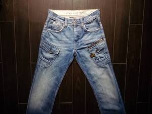 G-STAR RAW♪NAVY ATTACC STRAIGHT♪ジースター♪ウォッシュ＆ダメージ♪希少♪W28 L32♪50747 4384 071