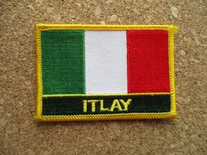 90s イタリア ITALIA 刺繍ワッペン国旗/セリエAイタリアンEUヨーロッパ欧州サッカーECアップリケ国パッチ旅行エンブレム土産ユーロ料理