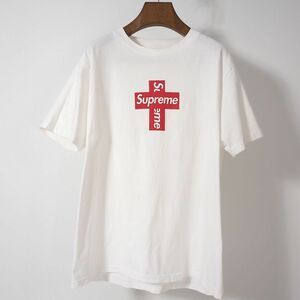 シュプリーム Supreme 4-SF088 クロス ボックス ロゴ Tシャツ ホワイト レッド S メンズ