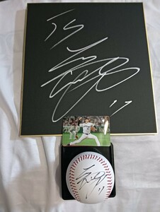 侍ジャパン ロサンゼルス・ドジャース 大谷翔平選手 直筆サインボール＋直筆サイン色紙 激レア 日本ハムファイターズ ブラック色紙