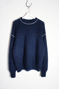 美品22AW MEIAS メイアス SUPER KID MOHAIR PULLOVER モヘア ニット セーター プルオーバー MOPO-2A06 紺1023O▲