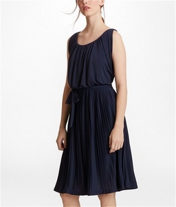 ブルックスブラザーズ Brooks Brothers ワンピース ノースリーブ ダークネイビー サイズ M 未使用 展示品 Pleated Jersey Blouson Dress