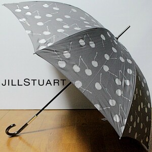 新品 JILLSTUART ジルスチュアート チェリー柄ラメプリント 長傘 雨傘 暗灰　Ｋ3818