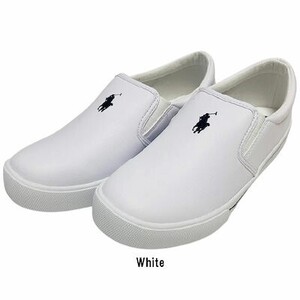 ※訳あり アウトレット POLO RALPH LAUREN(ポロ ラルフローレン)スリッポン スニーカー シューズ レディース RFS11192J White 6(25.1cm)