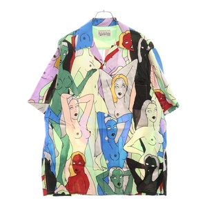 WACKO MARIA ワコマリア 22SS HAWAIIAN SHIRT ハワイアン 天国東京百女柄図 オープンカラー 半袖シャツ マルチ