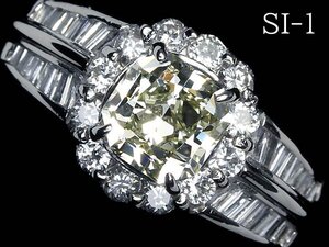 IIO14094SS初売り【1円～】新品【RK宝石】《Diamond》SI-1 極上イエローダイヤモンド 特大1.004ct 極上ダイヤ 0.6ct Pt900 超高級リング