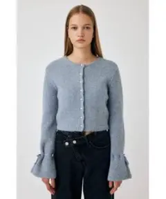 MOUSSY リボンカーディガン ブルー