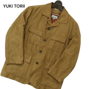 YUKI TORII HOMME ユキトリイ オム 秋冬 ストライプ ライナー★ フェイク スウェード ジャケット カバーオール Sz.M メンズ　A3T11639_A#N