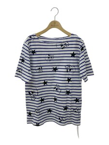 ソフネット Tシャツ カットソー S/S OVER PRINT BORDER BOAT NECK CUT & SEWN スター スカルボーダー ボーダー 半袖 M AUC24 IT2V2VPKY7PO