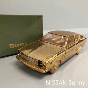 H■当時物■ NISSAN 日産 サニー 1600 エクセレント GX クーペ シガレットケース オルゴール付き Sunny 金属製 灰皿 車 レトロ 外箱付き