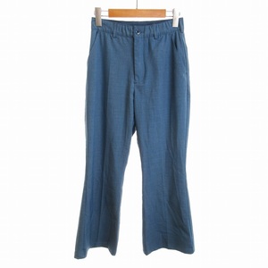 ジーナシス JEANASIS パンツ スラックス フレア センタープレス ウエストゴム F 青 ブルー ■MG /RK レディース