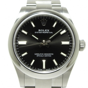 ROLEX(ロレックス) 腕時計■美品 オイスターパーペチュアル 277200 ボーイズ SS/13コマ(フルコマ)/ランダムルーレット/2024.05ギャラ 黒