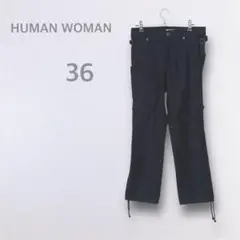 【HUMAN WOMAN】　カーゴパンツ　パラシュートパンツ　小さいサイズ　ラフ