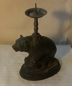 古い熊形燭台（P.P.I.E-1915, California Bear 刻印）
