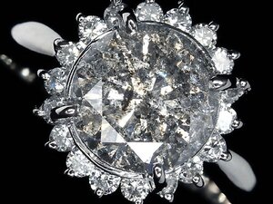 GG14193SS【1円～】新品仕上【RK宝石】《Diamond》天然ダイヤモンド 特大2.12ct!! 極上脇石ダイヤモンド Pt900 超高級リング ダイヤ