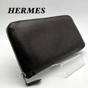 エルメス HERMES 長財布 アザップロング オールレザー ブラック グリーン