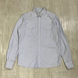 Maison Kitsune Oxford Button Down L/S Stripe Shirt メゾン キツネ オックスフォード ボタンダウン ストライプ 長袖 シャツ SIZE 38