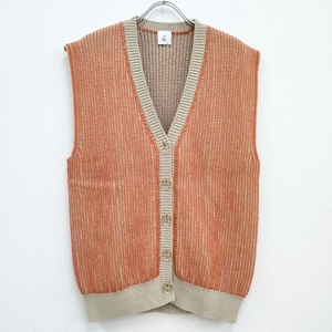 ROKU 6 BEAUTY&YOUTH STRIPE KNIT VEST ベスト オレンジ ロクビューティアンドユース 3-0606M 217661