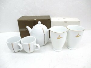 【未使用・保管品】タサキ真珠　カップ　クロワッサン　ティーポット セット　TASAKI　SHINJU　cafe de croissant