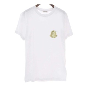 モンクレール T SHIRT GIROCOLLO Tシャツ 8C763 10 V8161 レディース ホワイト ゴールド MONCLER 中古 【アパレル・小物】