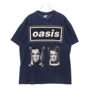 VINTAGE ヴィンテージ 90s OASIS SHAKERMAKER BRITPOP TOUR CONCERT TEE オアシス フロントプリント半袖Tシャツ カットソー ネイビー