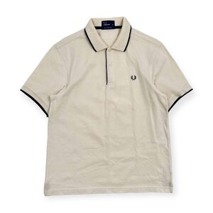 FRED PERRY フレッドペリー 鹿の子 半袖 ポロシャツ Mサイズ/アイボリー系/メンズ/(株)松本