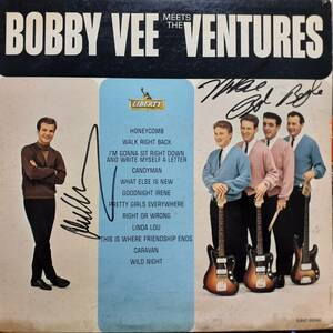 米オリジLP！本人の直筆サイン入り！The Ventures / Bobby Vee Meets～1963年 LIBERTY LRP-3289 Nokie Edwards、Don Wilson、Bob Bogle！