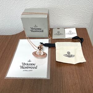 1円～ 約3.8cm 未使用品【Vivienne Westwood ヴィヴィアンウエストウッド】 クリア×ピンクゴールド キラキラ ストーン オーブ ネックレス