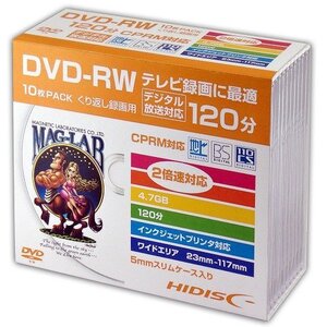 【10P×5セット】 HIDISC DVD-RW 録画用5mmスリムケース HDDRW12NCP10SCX5 /l