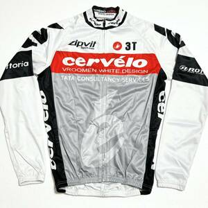 極美品 CASTELLI カステリ ROSSO CORSA ロッソコルサ 長袖 サイクルジャージ 自転車 サイクリング ストレッチ ドライ 速乾 メンズ Mサイズ