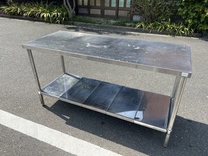 §綺麗【ステンレス 作業台 調理台 間口149×奥行60×高さ78.5cm 2段 】厨房用品 業務用品 キッチン用品 P09040