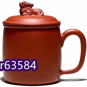 超人気★ 特売蓋つき 紫砂陶器 ティーカップ フィルターコップ カンフーティー茶器 立体 神獣飾り 彫刻工芸 手づくり