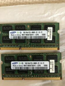 SAMSUNG 2GB 2Rx8 PC3-8500S 2枚