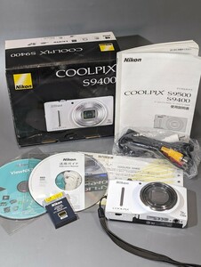 6-96-60　ニコン Nikon COOLPIX S9400 ★ NIKKOR 18X WIDE OPTICAL ZOOM ED VR コンパクトデジタルカメラ 元箱　白 white　ホワイト