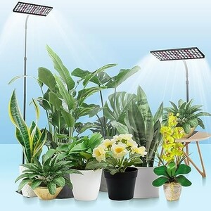 ■送料無料■JCBritw 90W 植物育成ライト スタンド付き 着地デスクトップ LED 白いフルスペクトルLED植物ライト 室内栽培