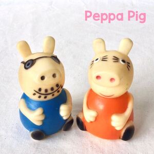 PeppaPig ペッバピッグ フィギュア イギリス ブタ ペア 8cm インテリア オブジェ マスコット 人形 ビンテージ キャラクター