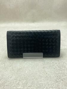 BOTTEGA VENETA◆ボッテガヴェネタ/長財布/レザー/BLK/無地/メンズ/156819 V4651 1000