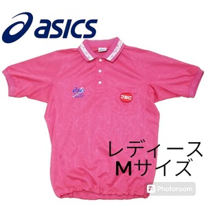 アシックス　asics　卓球　襟付き半袖トレーニングウェア　ピンク　レディース　Mサイズ　古着