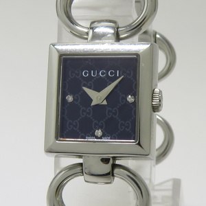 【中古】GUCCI トルナヴォーニ レディース 腕時計 クオーツ SS ブラック文字盤 120SST